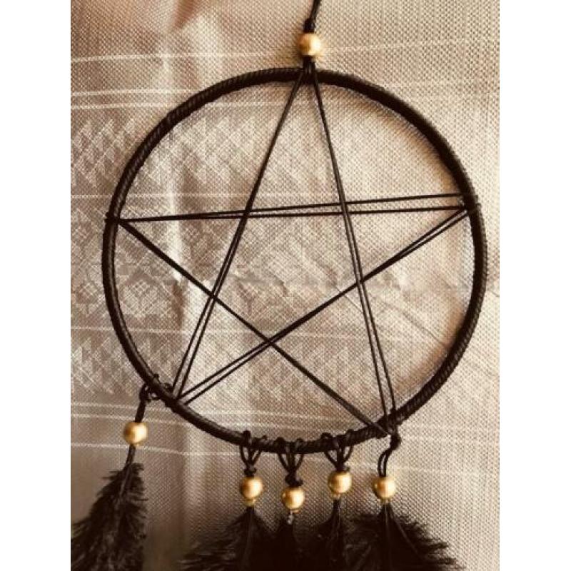 dreamcatcher, pentagram, dreamvanger, zwart,