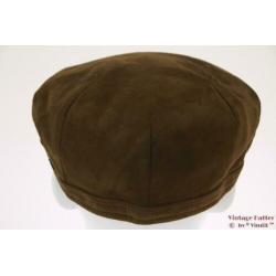 Vintage flatcap Platte pet Mayser bruin suede 56 unisex