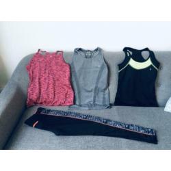 3 x sporttopje, 1 x sportlegging