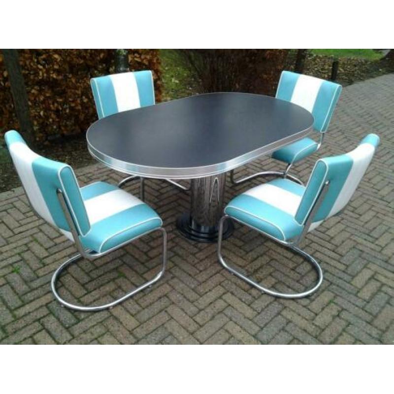 Bel Air 4 slede stoelen diner tafel fifties sixties retro ..