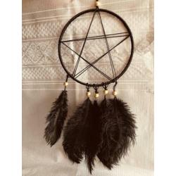 dreamcatcher, pentagram, dreamvanger, zwart,