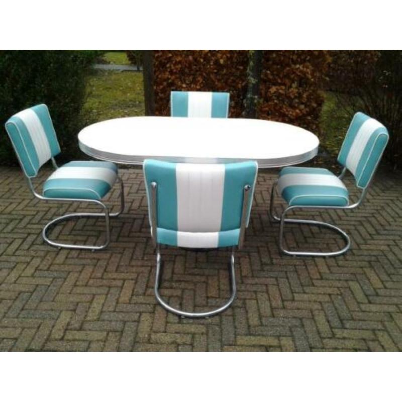 Bel Air 4 slede stoelen diner tafel fifties sixties retro ..