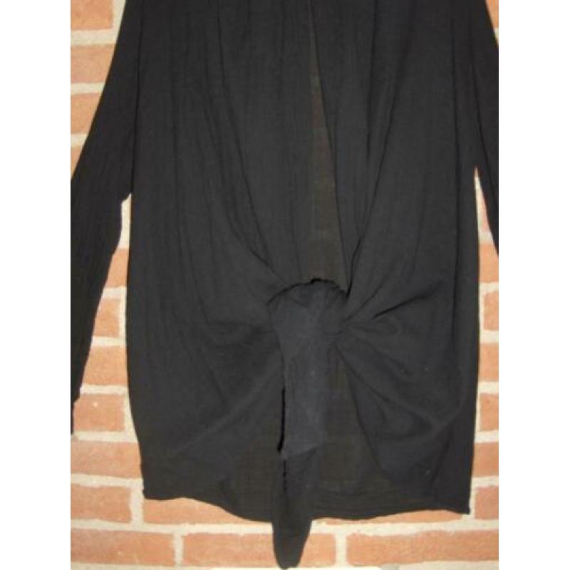 Zwarte Knoopblouse mt S (144)