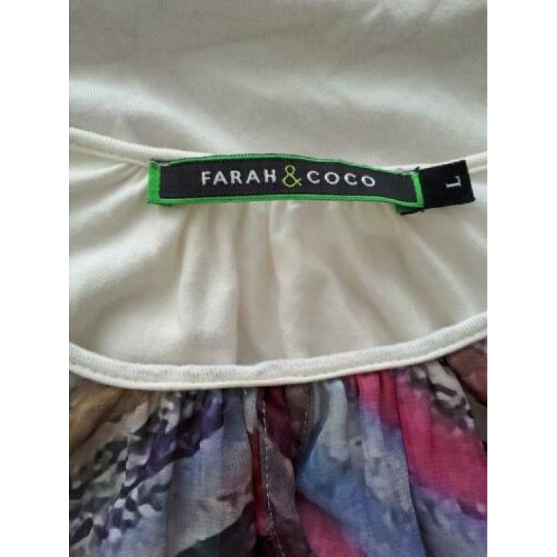 FARAH & COCO prachtige kleurige top L (40/42)