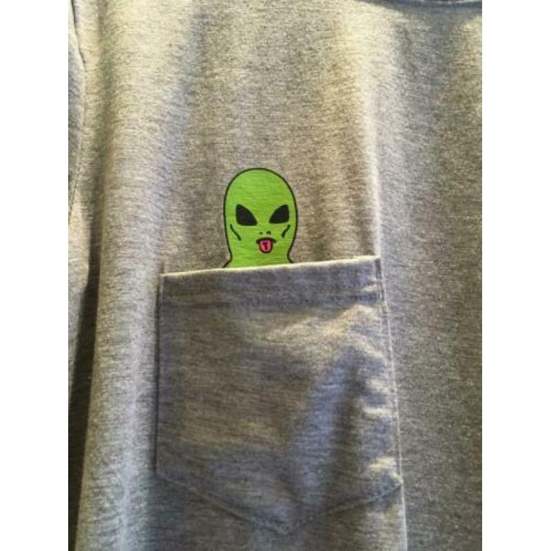 T-shirt alien middelvinger, rip n dip inspired, nieuw, mt M