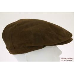 Vintage flatcap Platte pet Mayser bruin suede 56 unisex