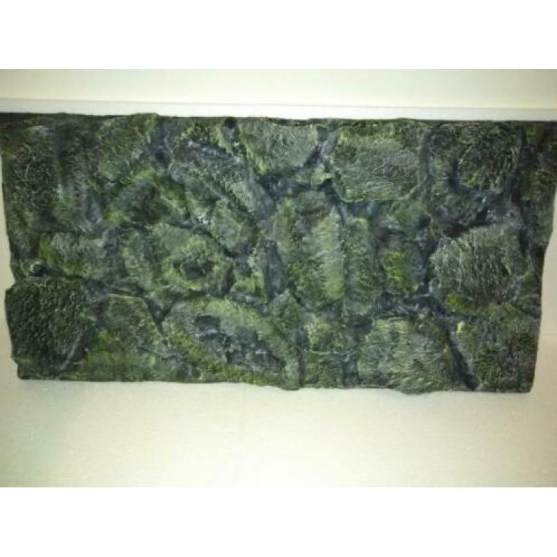 3D achterwand 100x50cm grijs/groen