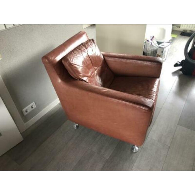 Cognac leren design fauteuil