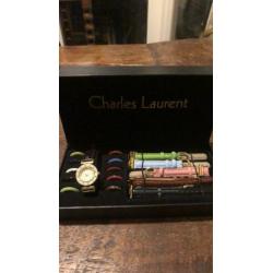 Doosje met charles Laurent horloge en extra bandjes