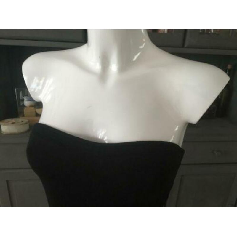 Mooie zwarte strapless top maat S