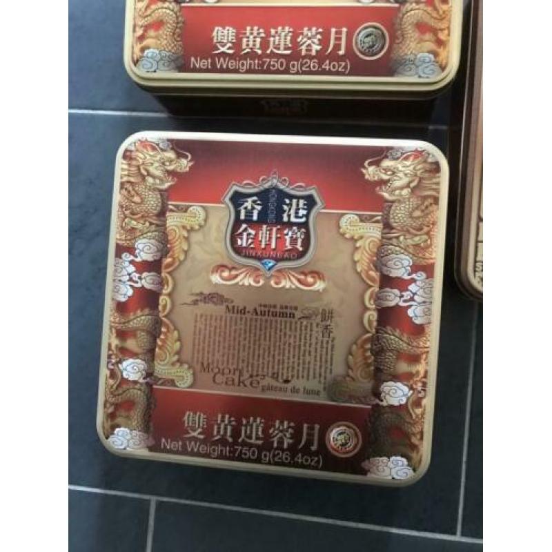 Echte Chinese mooncake blikken.