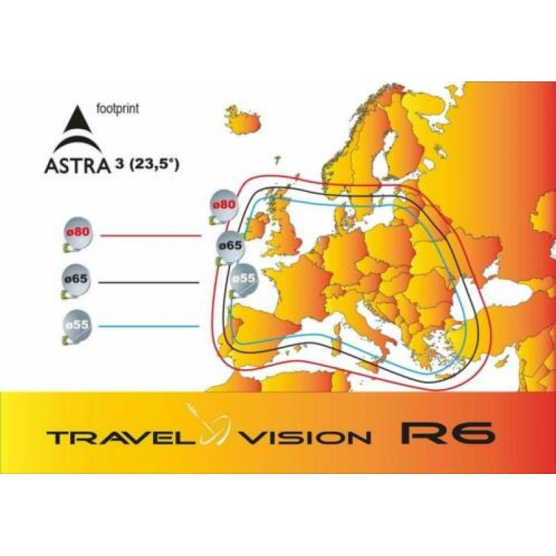 Zelfzoekende schotel van TravelVision R6-Flat