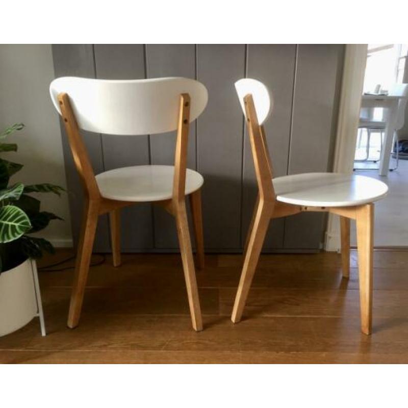 2x eetkamerstoel Scandinavisch als nieuw! Naturel/wit