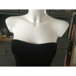 Mooie zwarte strapless top maat S