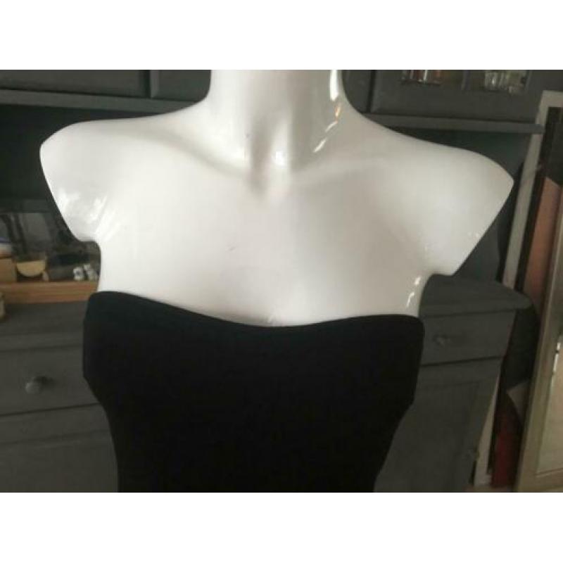 Mooie zwarte strapless top maat S