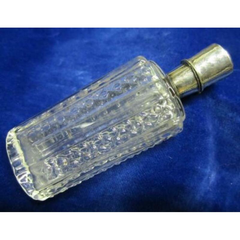 Antiek parfumflesje, kristal, zilver, Holland (3)