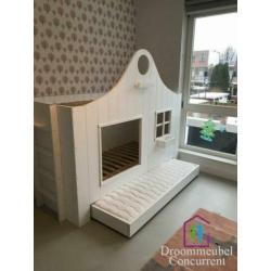 GRATIS MONTAGE! Bedhuisje Steigerhout Amsterdam Boomhut bed