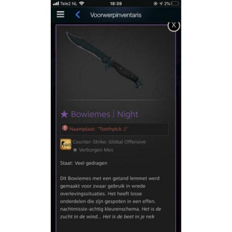 Csgo inventory/incl. Knife/€125/vast bedrag/geen ruil/