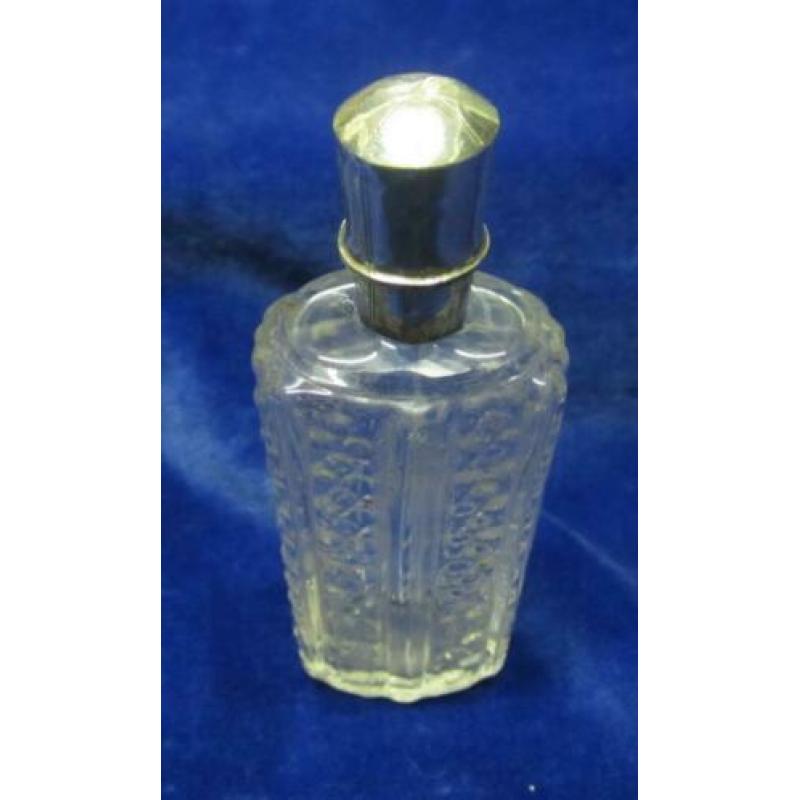 Antiek parfumflesje, kristal, zilver, Holland (3)