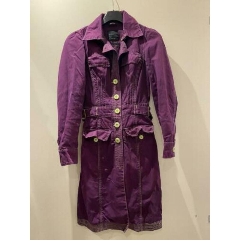 Bijzondere Paarse Trenchcoat Silver Creek Meiden Dames XS 34