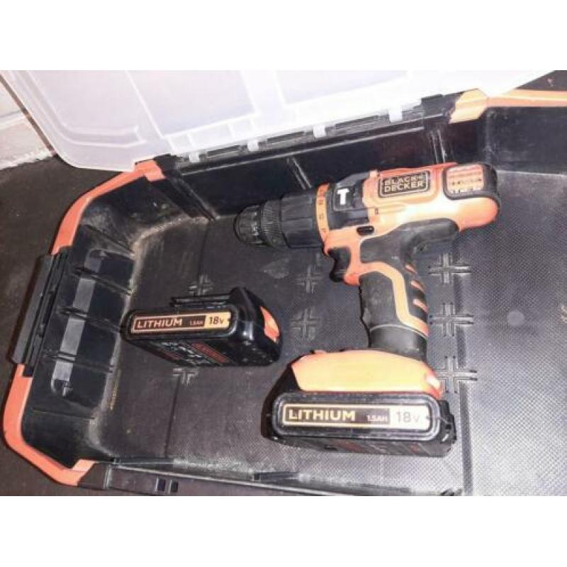 black en decker accu boormachine 18v