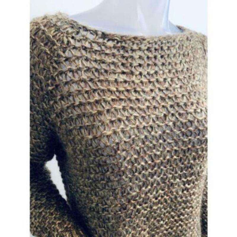 Twin-Set taupe / khaki gebreide pullover - 38