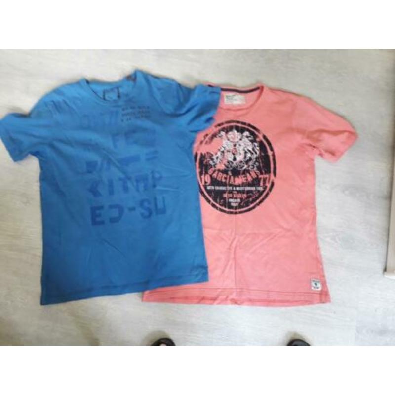 roze shirt GARCIA en blauw shirt ESPRIT mt M