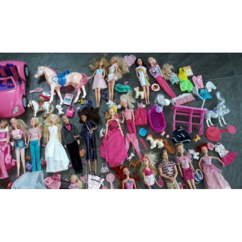 Grote partij Barbies met accessoires - Barbie