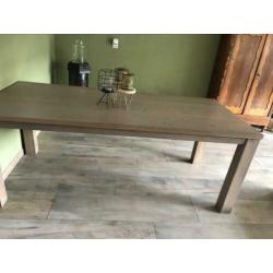 Zware teak houten eettafel 200 x 90