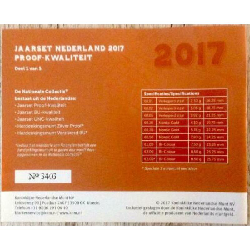 Jaarset Nederland 2017 Proof. In prijs verlaagd!