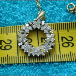 Schitterende gouden ketting met 0.50crt diamant hanger