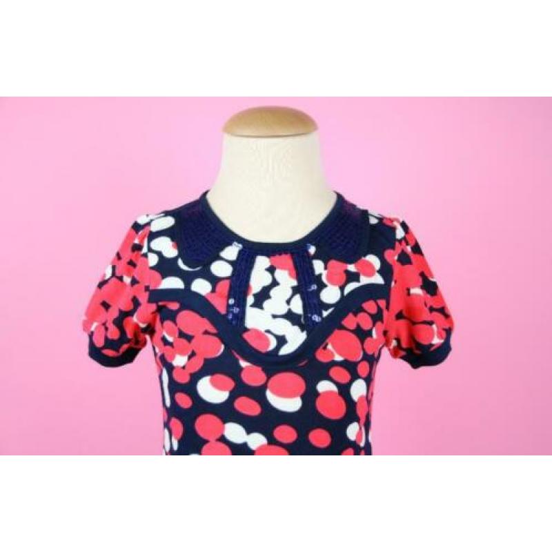 *NIEUW* Derhy Kids jurk rood blauw ecru maat 116