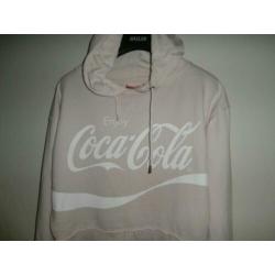 Vintage trui coca cola licht roze M