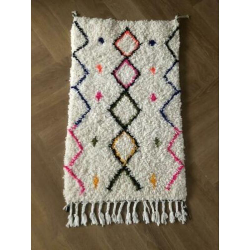 Berber Beni Ouarain vloerkleed / tapijt wit 100 X 58 cm