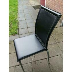 6 zwart eettafel stoelen