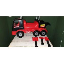 Mammoet kipper ride-on vrachtwagen set met 2 helmen