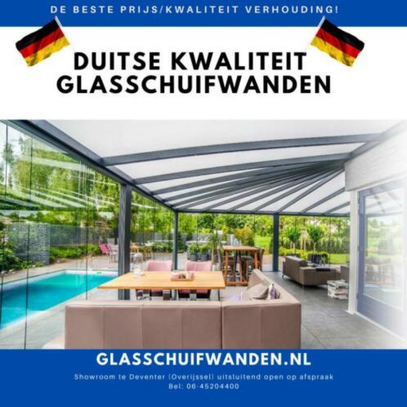 Duitse Kwaliteit Glazen Schuifwanden in Diverse Maten!