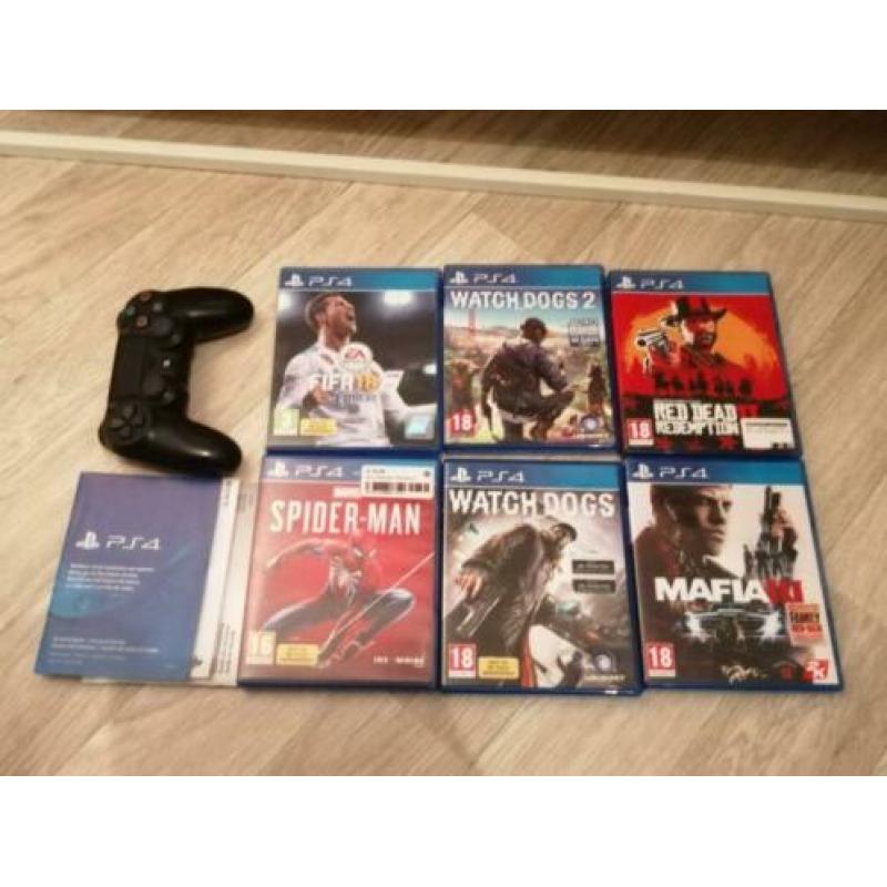 PS4 Slim black 1TB met 6spellen vast prijs