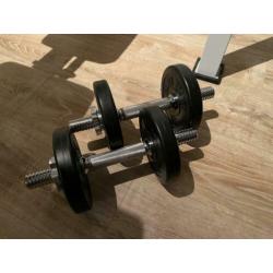 Halterbank / Squat Rack met 100 kg halterset