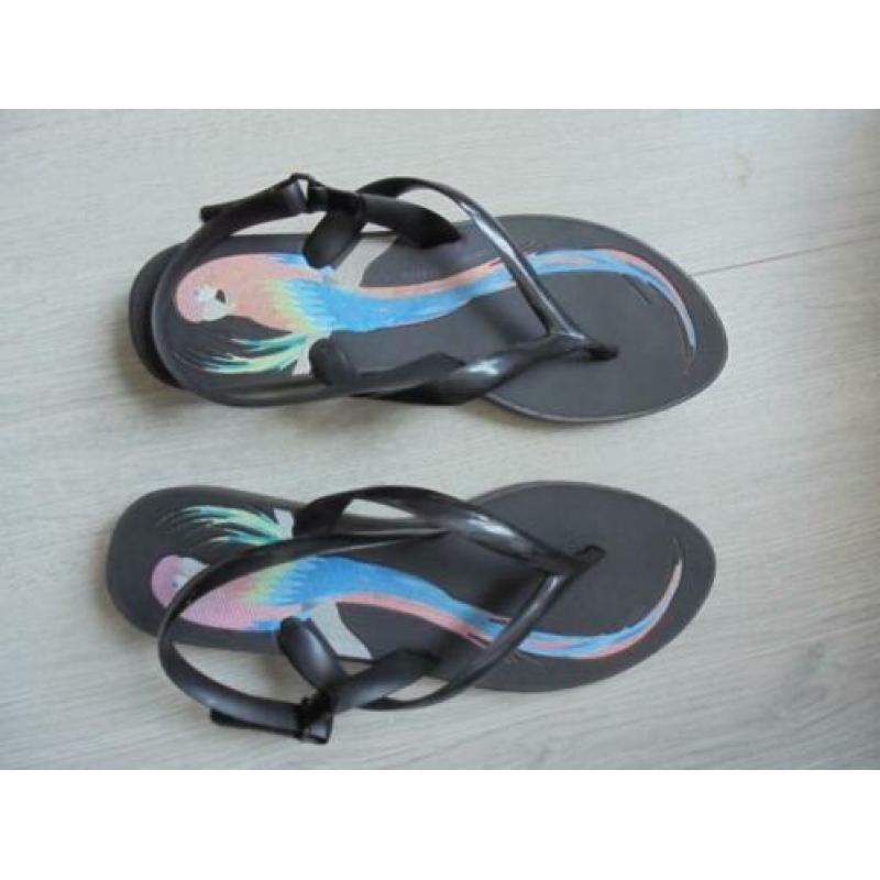 Zwarte Slippers / Sandalen Ivete Sangalo Grendha Maat 42