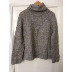 NIEUW: Pieces Col Trui Wol Mohair Warm Beige Maat M