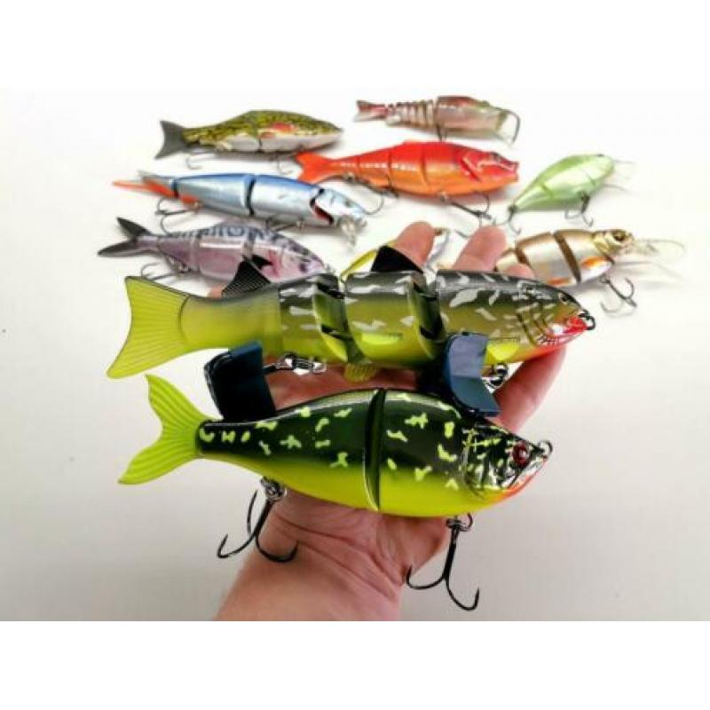 10 grote swimbaits : IZUMI / SAVAGE GEAR / STRIKE PRO / FOX