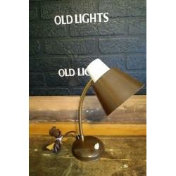 Hala vintage jaren 70 bruin lampje bureaulamp