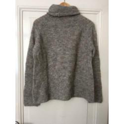 NIEUW: Pieces Col Trui Wol Mohair Warm Beige Maat M