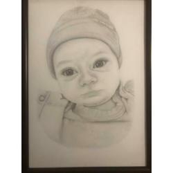 Portret tekening laten maken baby’s kinderen volwassenen etc