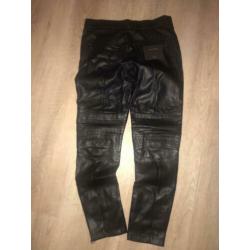 Kunst leren biker broek Zara maat 38 (S) ongedragen