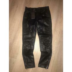 Kunst leren biker broek Zara maat 38 (S) ongedragen