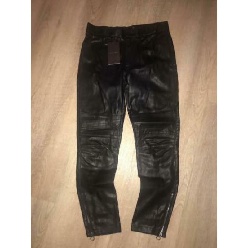 Kunst leren biker broek Zara maat 38 (S) ongedragen