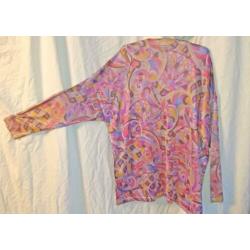 Oversized Psychedelische Vintage Sweater Benetton. Maat S/M