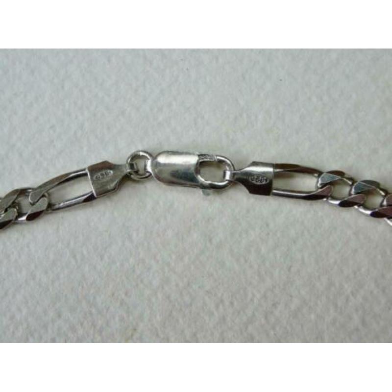 Zilveren figaro schakel ketting 45 cm. 925 sterling zilver